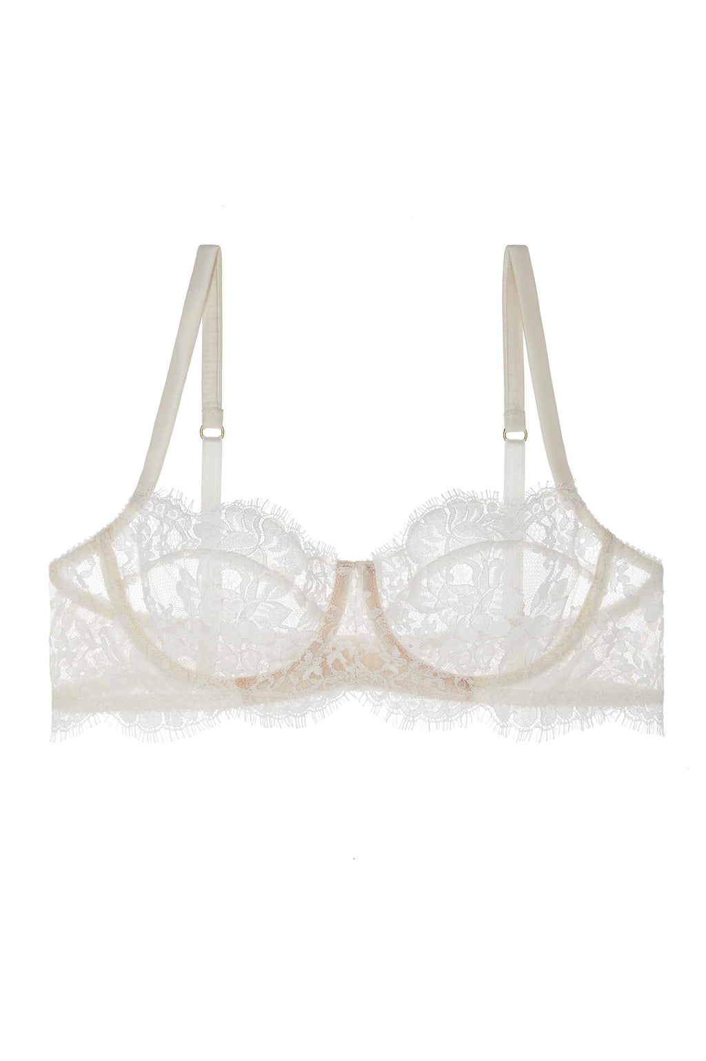 Wedding Day Bra Made With Silk Satin & Tulle the Esme Balcony Bra Has Demi  Cups in Sheer Floral French Leavers Lace Made to Order Ivory -  Canada