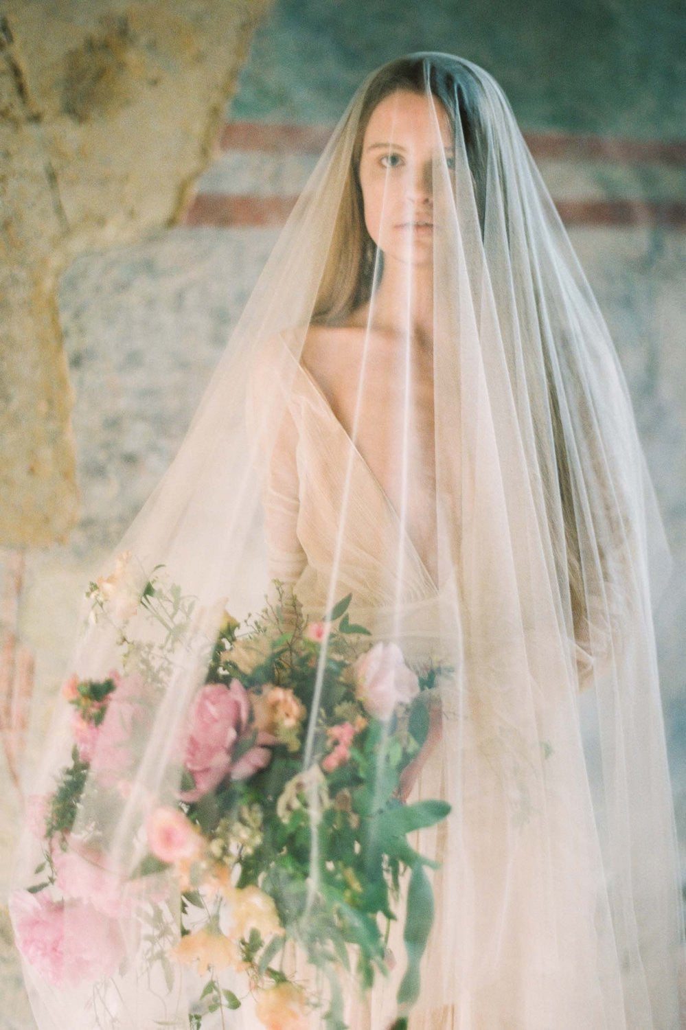 ARIA | Sheer Wedding Veil with Blusher