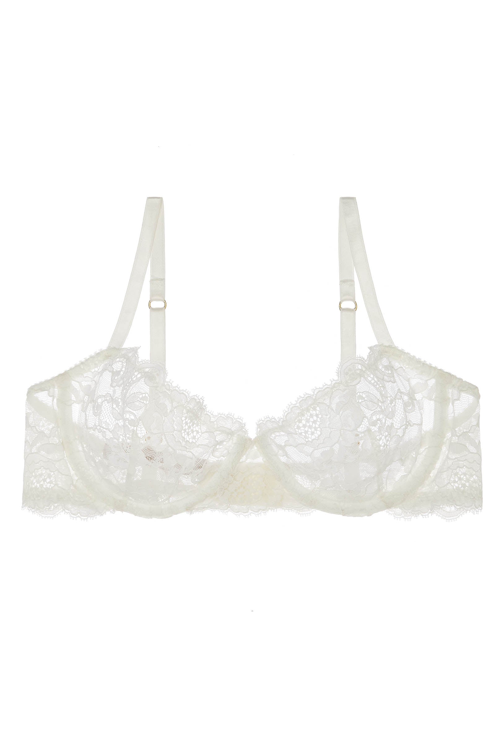 Peony French lace underwire balconette demi cup bra