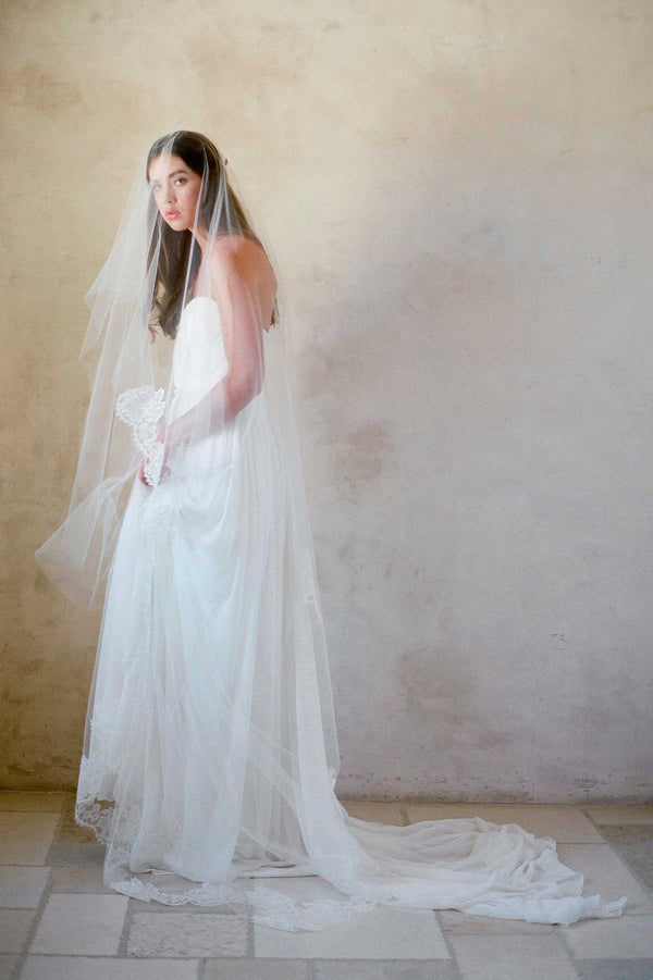 Ethereal Illusion Blusher Cathedral length veil –