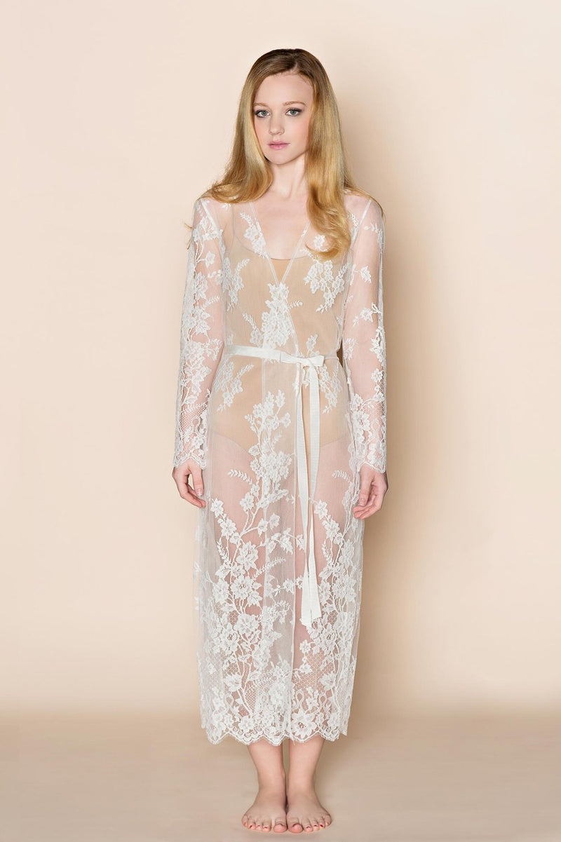 lace – French Juliet in cover robe up coat Ivory